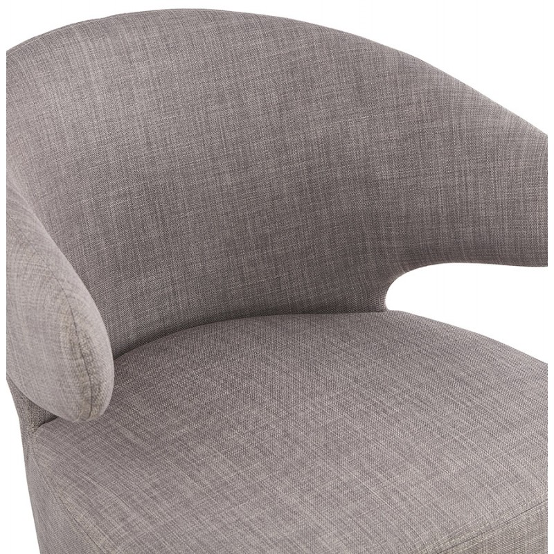 Sedia di design YASUO in tessuto per piedi in legno color naturale (grigio chiaro) - image 43205