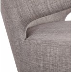 Sedia di design YASUO in tessuto per piedi in legno color naturale (grigio chiaro)