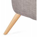Silla de diseño YASUO en tejido de pie de madera de color natural (gris claro)