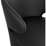 Fauteuil design YASUO en polyuréthane pieds bois couleur naturelle (noir)