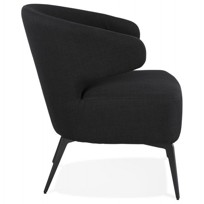 YASUO Designstuhl aus schwarzem Metallfußgewebe (schwarz) - image 43226