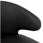 Fauteuil design YASUO en polyuréthane pieds métal couleur noire (noir)