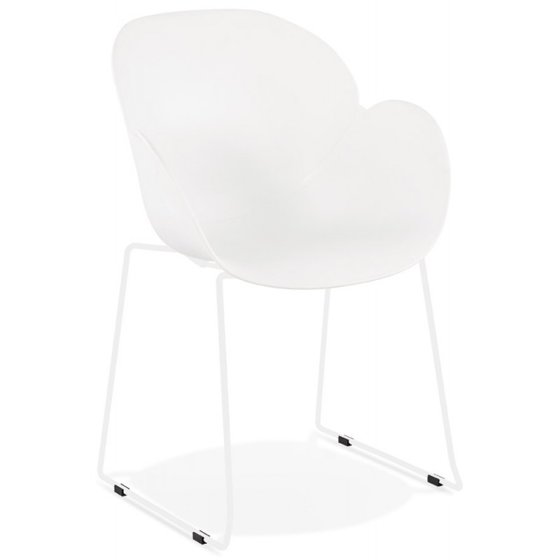 CIRSE Designstuhl aus Polypropylen weiß Metallfüße (weiß) - image 43260