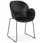 Chaise design CIRSE en polypropylène pieds métal couleur noire (noir)