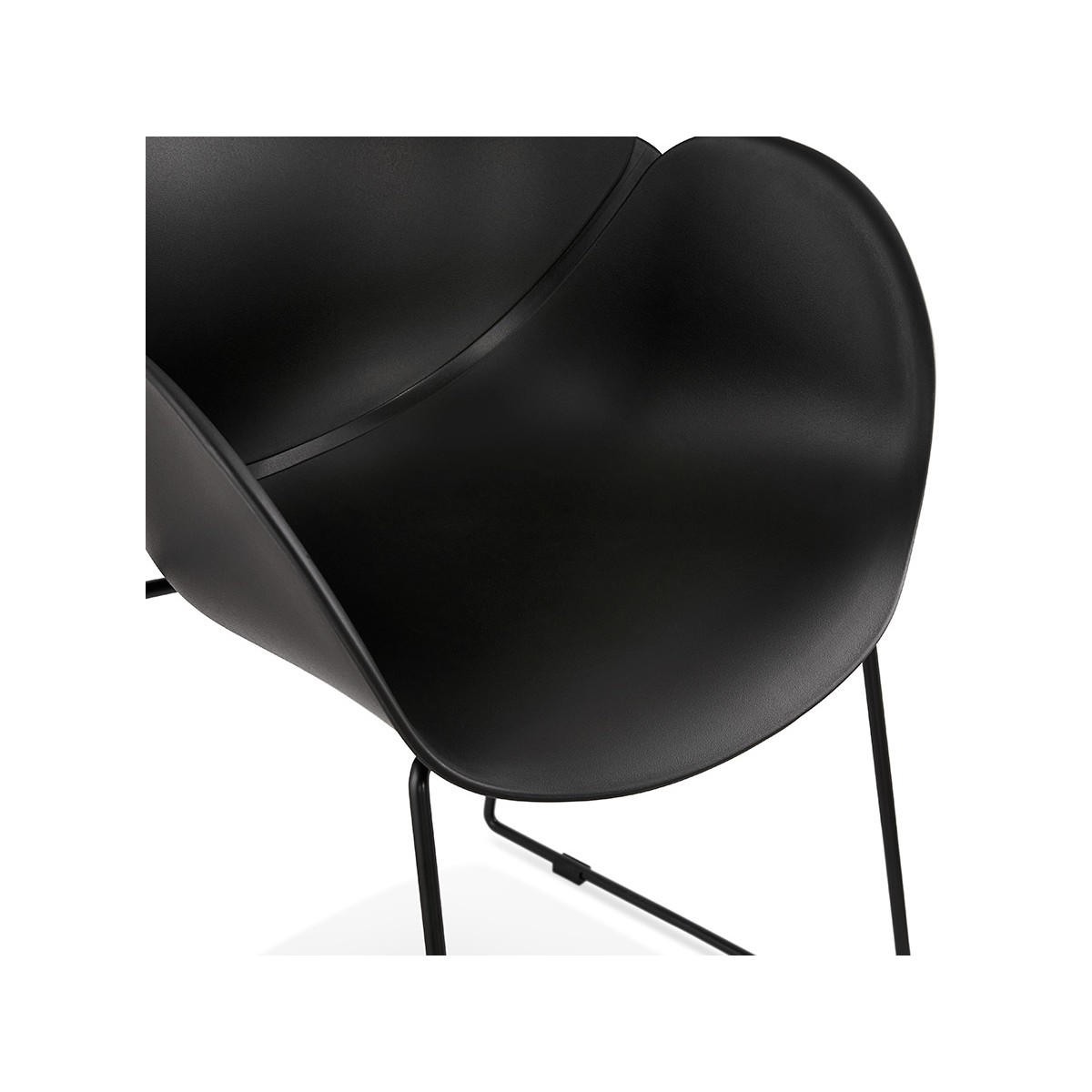 608302 Silla con reposabrazos diseño moderno acero negro y