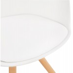 Chaise design scandinave avec accoudoirs ARUM pieds bois couleur naturelle (blanc)