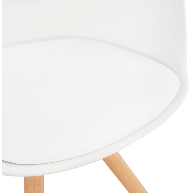 Silla de diseño escandinavo con apoyabrazos de madera de color natural de pies ARUM (blanco) - image 43291