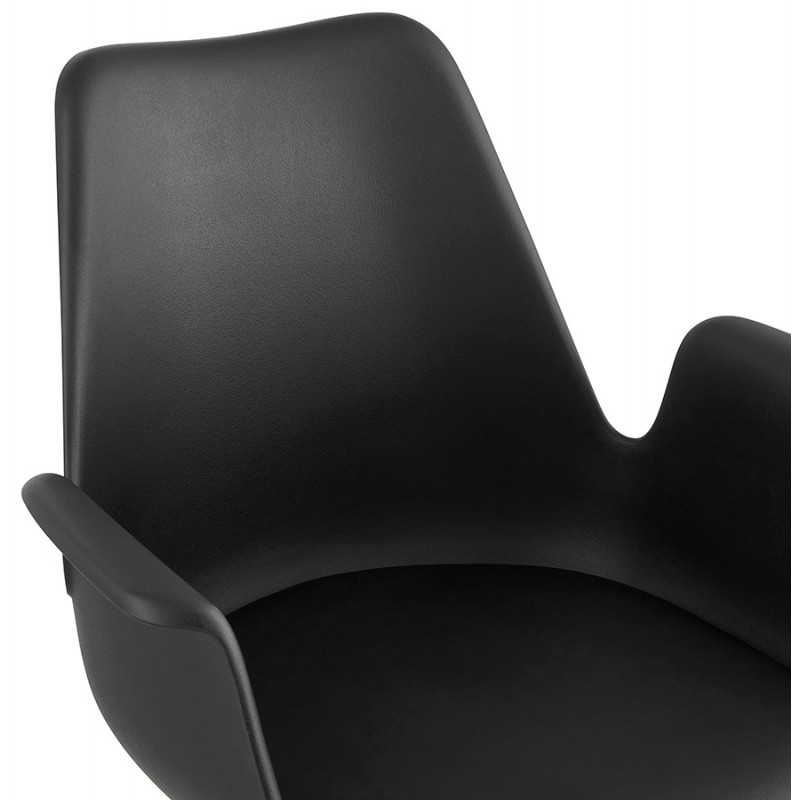 Silla de diseño escandinavo con pies ARUM pie de madera de color natural inquieto (negro) - image 43300