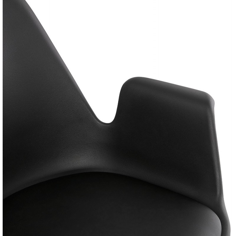 Silla de diseño escandinavo con pies ARUM pie de madera de color natural inquieto (negro) - image 43302