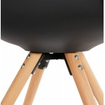 Chaise design scandinave avec accoudoirs ARUM pieds bois couleur naturelle (noir)