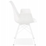 Industrial design chair with ORCHIS armrests in polypropylene (white)