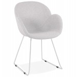 ADELE konverkint Fuß Design Stuhl aus Stoff (hellgrau)
