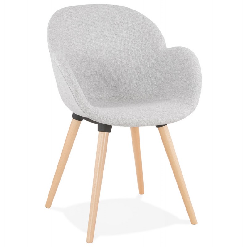 LENA skandinavischen Stil Design Stuhl aus Stoff (hellgrau) - image 43363