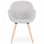 LENA skandinavischen Stil Design Stuhl aus Stoff (hellgrau)