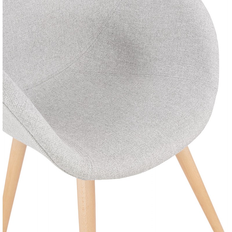 LENA skandinavischen Stil Design Stuhl aus Stoff (hellgrau) - image 43369