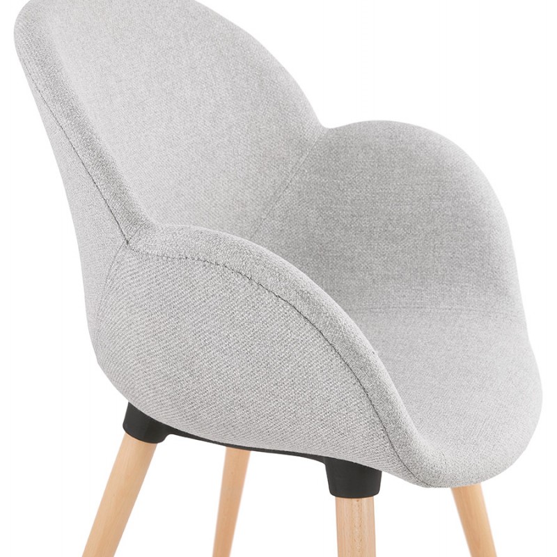 LENA skandinavischen Stil Design Stuhl aus Stoff (hellgrau) - image 43371