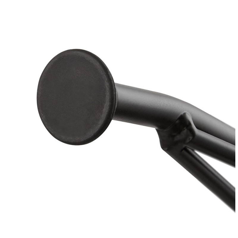 Silla de diseño de estilo industrial TOM en tejido de pie de metal negro (gris claro) - image 43389
