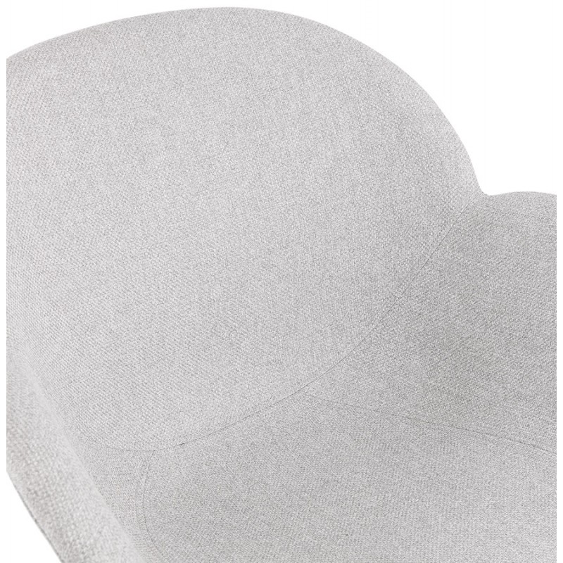 TOM Industrie-Stil Design Stuhl aus Chrom Metall Fußstoff (hellgrau) - image 43395
