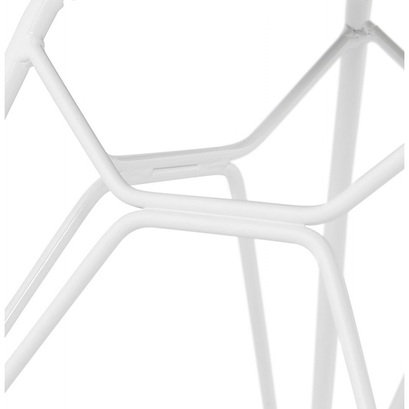 Silla de diseño de estilo industrial TOM en tejido metálico pintado en blanco (gris claro) - image 43411