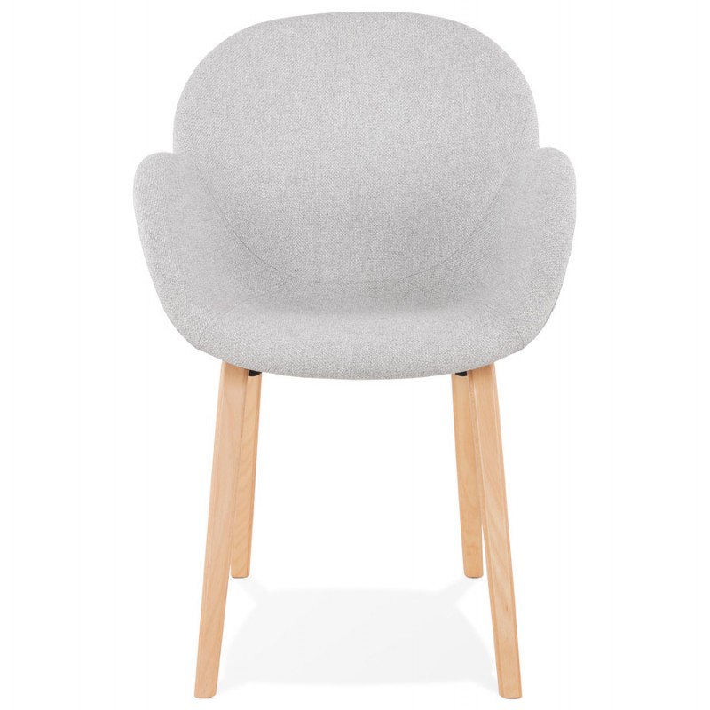 Scandinavian design chair with CALLA armrests in natural-colored foot fabric (light grey) - image 43414