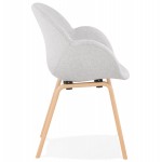 Scandinavian design chair with CALLA armrests in natural-colored foot fabric (light grey)