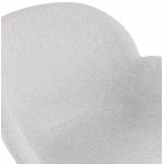 Sedia di design scandinava con braccioli CALLA in tessuto naturale per piedi (grigio chiaro)
