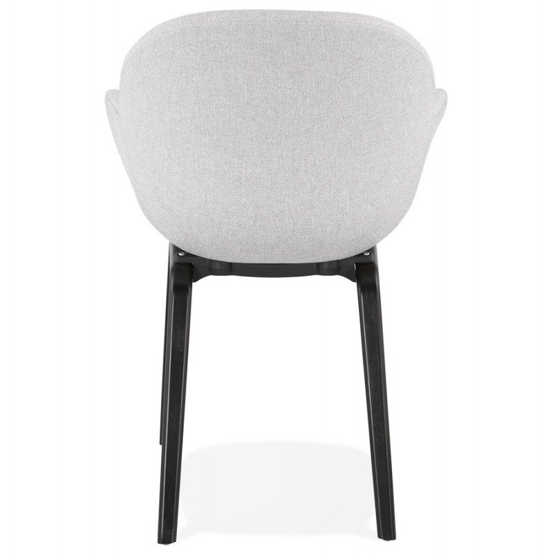Scandinavian design chair with CALLA armrests in black foot fabric (light grey) - image 43429
