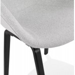 Chaise design scandinave avec accoudoirs CALLA en tissu pieds couleur noire (gris clair)