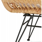 Rattan chair with PITAYA foot restless black (natural)