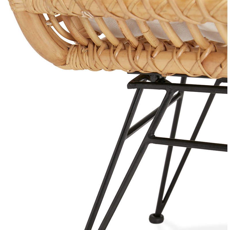 Rattan chair with PITAYA foot restless black (natural) - image 43446