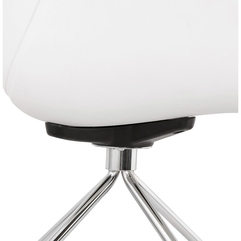 SORBIER desk chair on wheels in polypropylene chrome metal feet (white) - image 43467