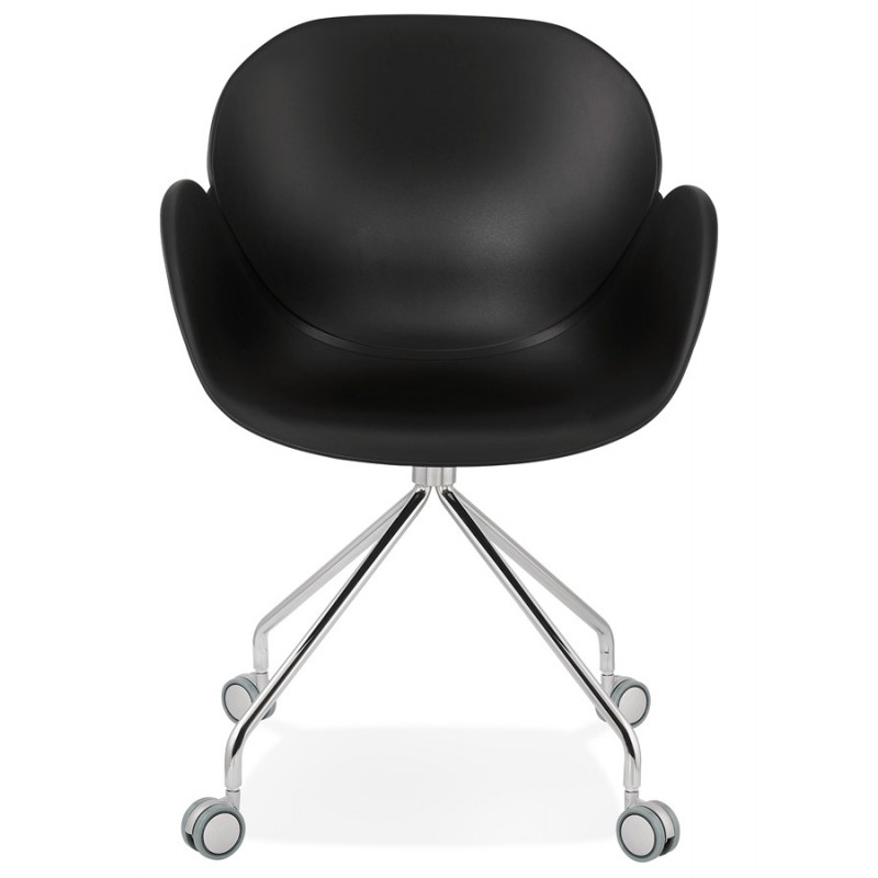 SORBIER desk chair on wheels in polypropylene chrome metal feet (black) - image 43470