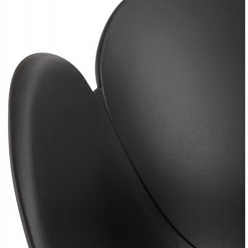 Chaise de bureau sur roulettes SORBIER en polypropylène pieds métal chromé (noir) - image 43473