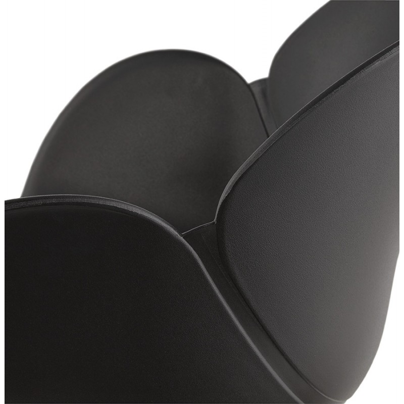 SORBIER Schreibtischstuhl auf Rädern aus Polypropylen Chrom Metallfüße (schwarz) - image 43475