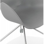 SORBIER Schreibtischstuhl auf Rädern aus Polypropylen Chrom Metallfüße (grau)
