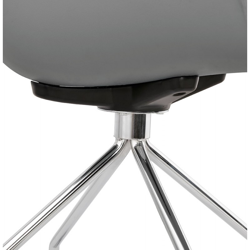 Sedia da tavolo SORBIER su ruote in piedi in metallo cromato in polipropilene (grigio) - image 43497