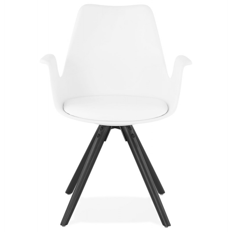 Skandinavischer Designstuhl mit ARUM schwarz-schwarz (weiß) HolzFußarmlehnen - image 43516