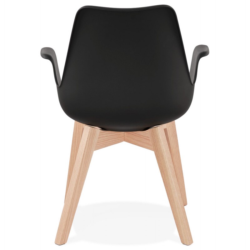 Sedia di design scandinava con piedi KALLY in legno di colore naturale (nero) - image 43546