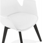 Skandinavischedesign Stuhl mit KALLY Füße schwarz (weiß) Holz Fuß unruhig