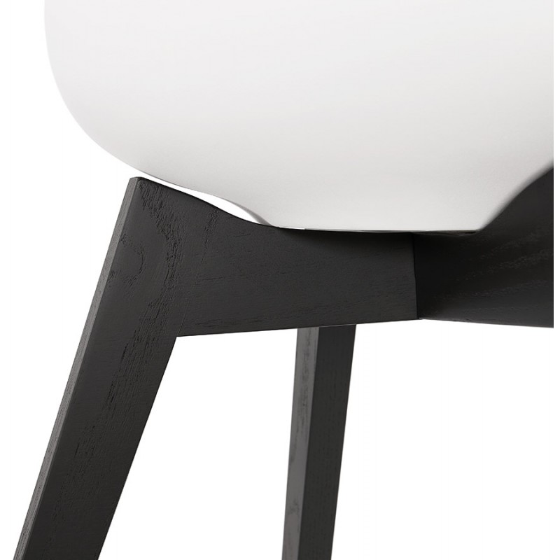 Silla de diseño escandinavo con pie de madera negro (blanco) KALLY - image 43560