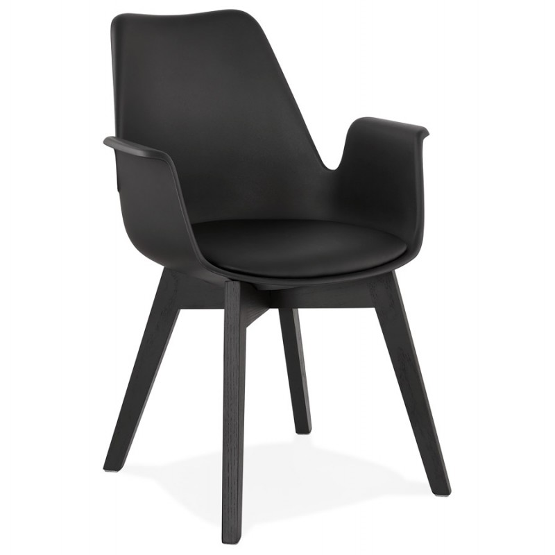Scandinavian design chair with KALLY feet black wooden foot (black) - image 43563