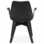 Sedia di design scandinava con piede in legno nero KALLY piedi (nero)