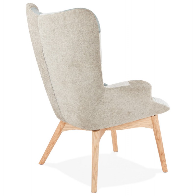 LOTUS Scandinavian design patchwork chair (blue, grey, beige) - image 43576