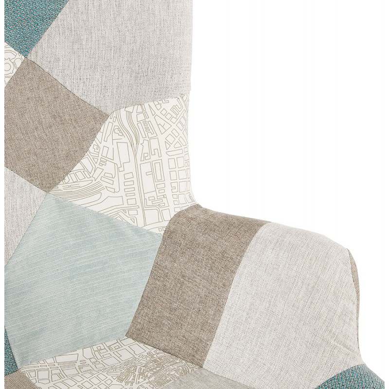 LOTUS Scandinavian design patchwork chair (blue, grey, beige) - image 43579