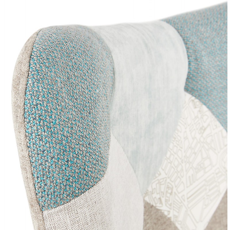 LOTUS Scandinavian design patchwork chair (blue, grey, beige) - image 43581
