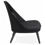 Fauteuil lounge design scandinave AGAVE (gris foncé, noir)