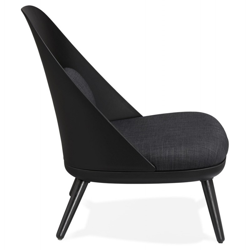 Fauteuil lounge design scandinave AGAVE (gris foncé, noir) - image 43589