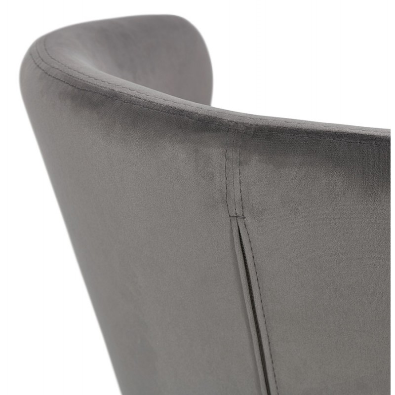 Silla de diseño YASUO en terciopelo de madera de color natural (gris) - image 43613