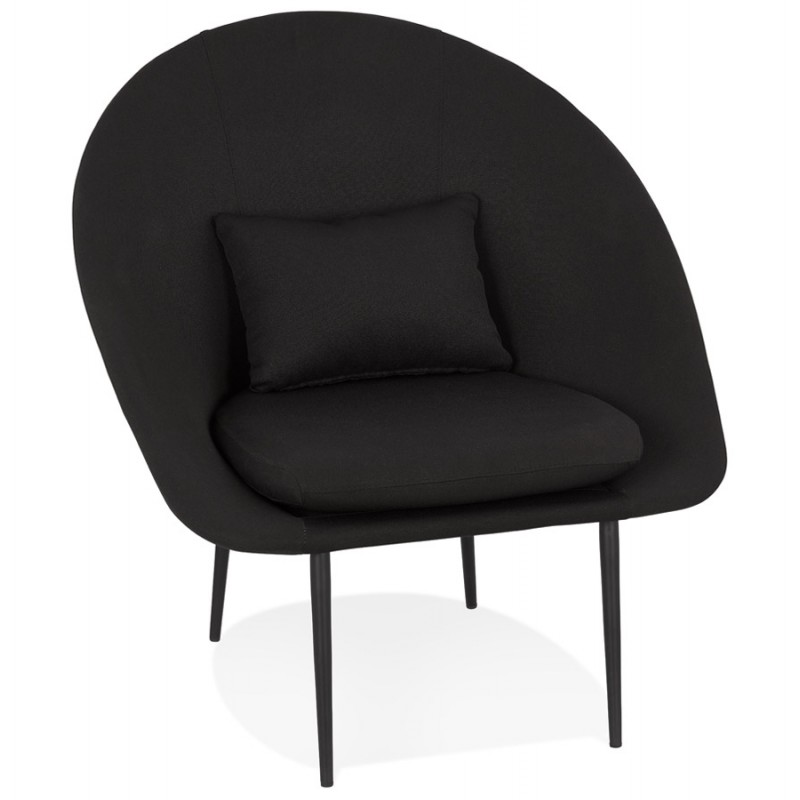 Fauteuil design lounge GOYAVE en tissu (noir) - image 43643