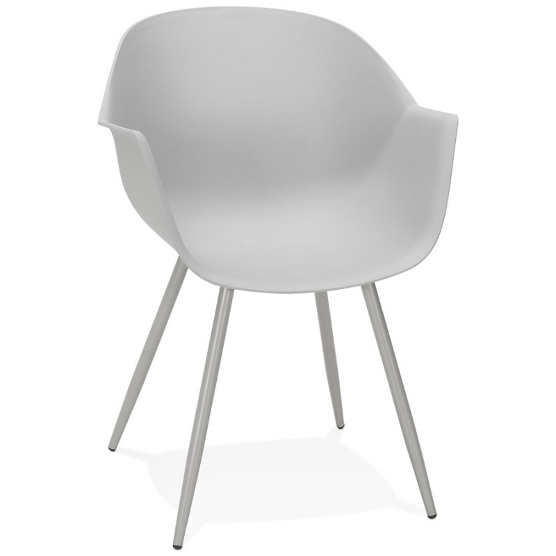 Sedia di design scandinava con braccioli COLZA in polipropilene (grigio) - image 43698